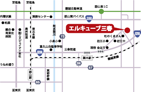 エルキューブ三春の地図